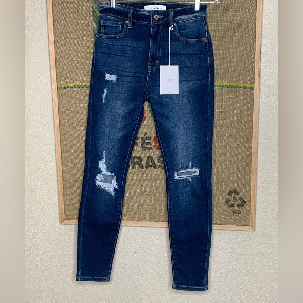 KanCan Dark Blue Distressed Skinny Jeans